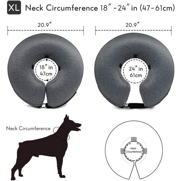 Midog Protective Recovery Soft Dog Cone Pet Inflatable Collar After Surgery New - Picture 6 of 7